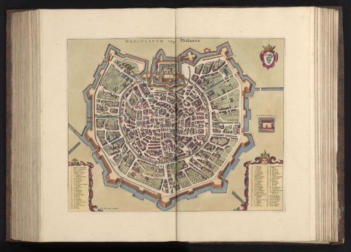 View of Milan in bird's-eye perspective