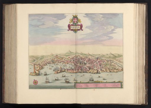 View of Genoa in bird's-eye perspective