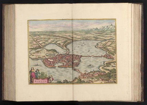 View of Mantua in bird's-eye perspective