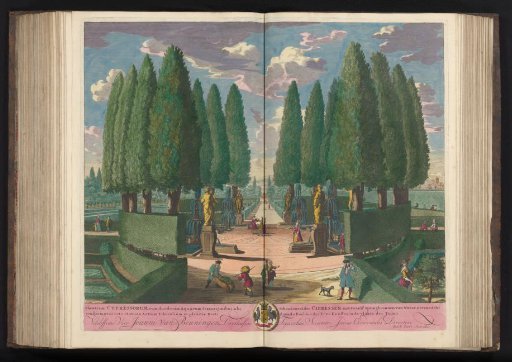 Circle of cypresses in the garden of the Villa d'Este at Tivoli