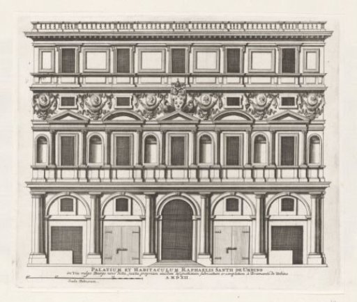 Facade of the Palazzo Branconio dell'Aquila in Rome