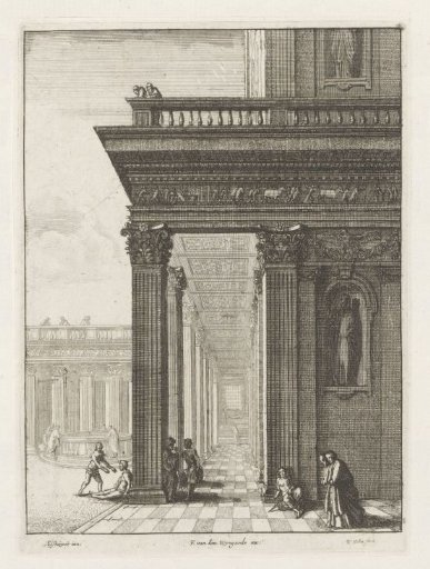 Colonnade and courtyard of a palace