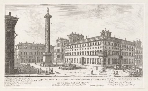 Piazza Colonna with the Column of Marcus Aurelius in Rome