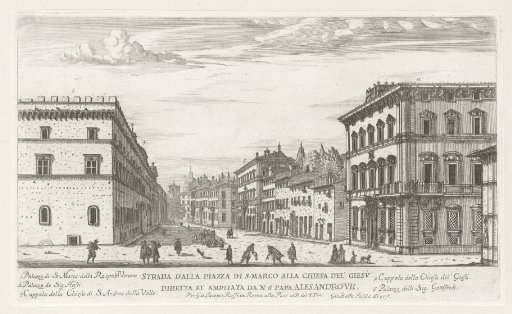 The street from Piazza San Marco to the Il Gesù in Rome