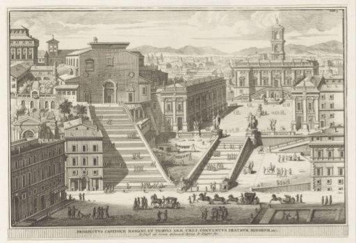 Stairs to Piazza del Campidoglio and Santa Maria in Aracoeli in Rome