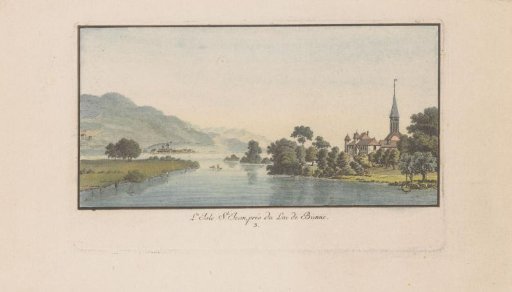 View of St. Petersinsel on the Lake Biel