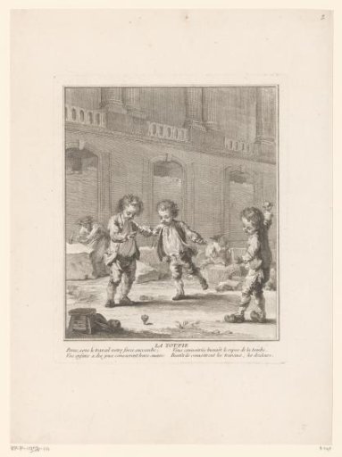 Three Boys Playing with Tops