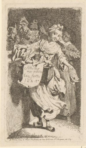 Title print with a street vendor of prints