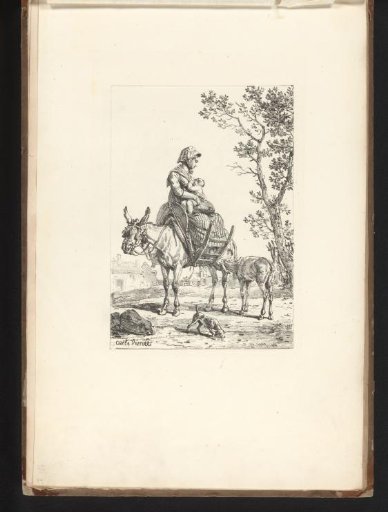 Woman with a Child on a Donkey