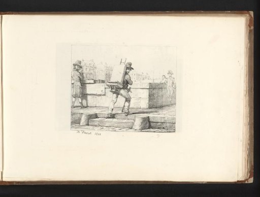 Porter carrying a lithographic stone on his back