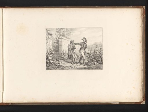 Soldier and Civilian in a Vineyard