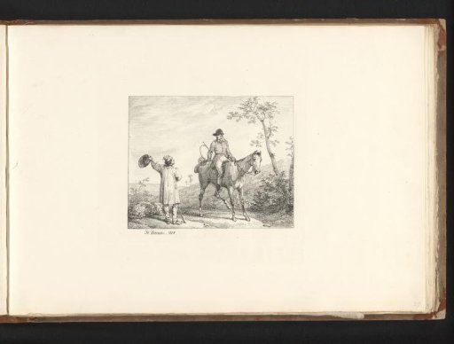 Man in Conversation with a Hunter on Horseback