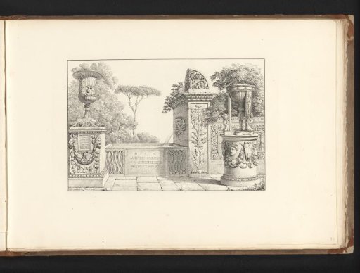 Terrace with a Decorated Fountain