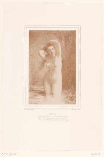 Water nymph Salmacis tying her hair