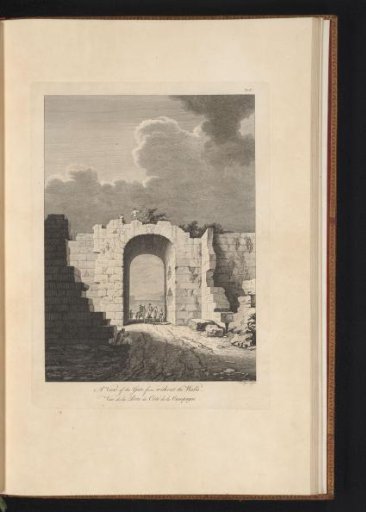 View of the city gate of Paestum from the outside