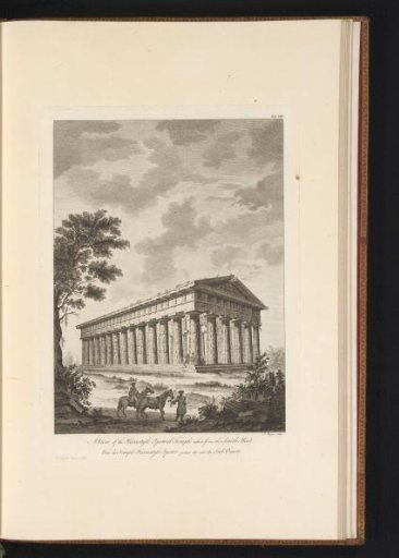 Side view of a ruin of a temple in Paestum
