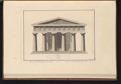 View of the facade of a temple