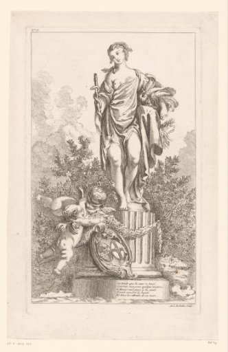 Personification of vigilance on a pillar