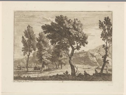 Landscape with cattle and resting shepherds