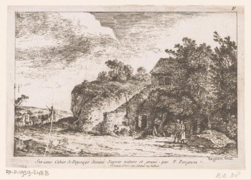 Title page with shepherd and flock near a farm