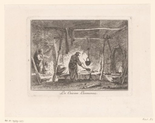 Three figures in a kitchen in Livonia