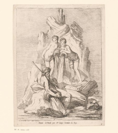 Fountain with two nymphs and a river god
