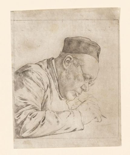 Portrait of Herman Schaepman, writing