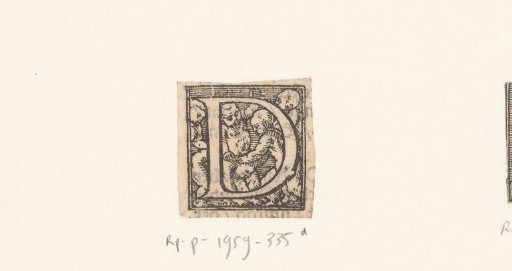 Decorated Letter D with Playing Naked Children