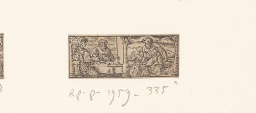 Two Men at a Table and the Constellation Aquarius