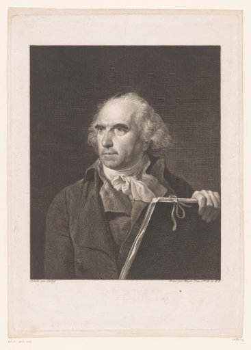 Portrait of Hubert Robert with drawing portfolio