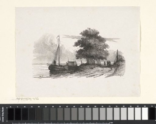 River Landscape with a Barge