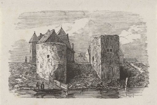 View of two towers on a riverbank