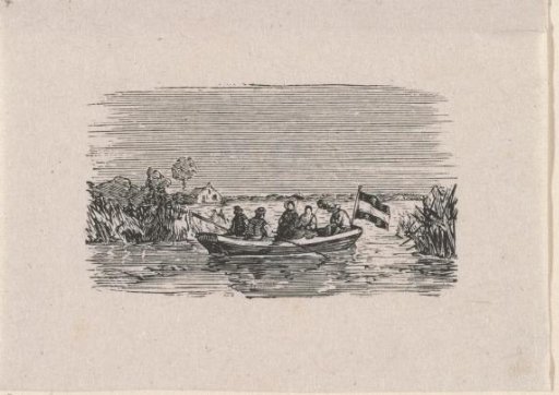 Three men and two women fishing in a boat