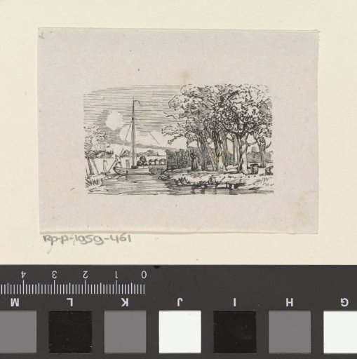 Woman and a man working in an orchard by the water