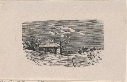House by the water at full moon