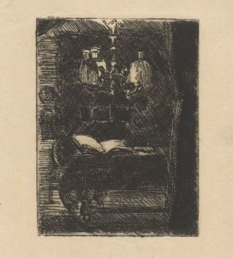 Table with open book