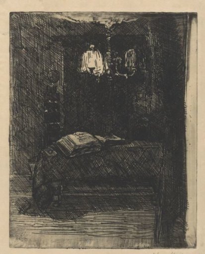 Table with open book