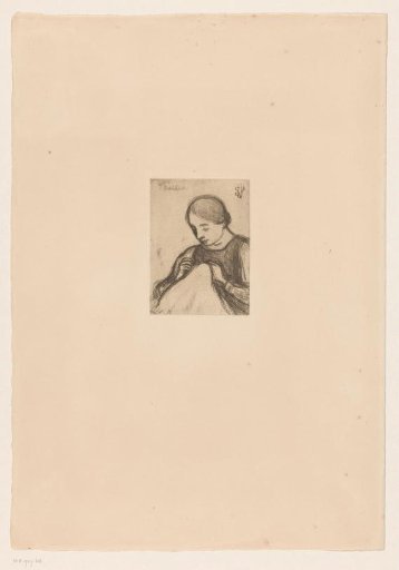 Portrait of Malvina Dedeyn with needlework