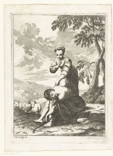 Girl Tickling a Sleeping Shepherd