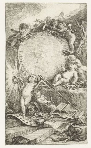 Medal with Michel Jean Sédaine surrounded by putti