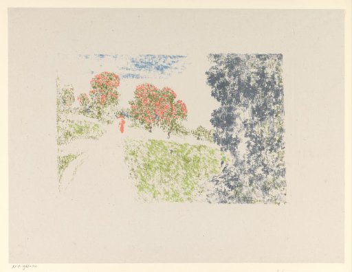Woman with Umbrella or Parasol in a Landscape