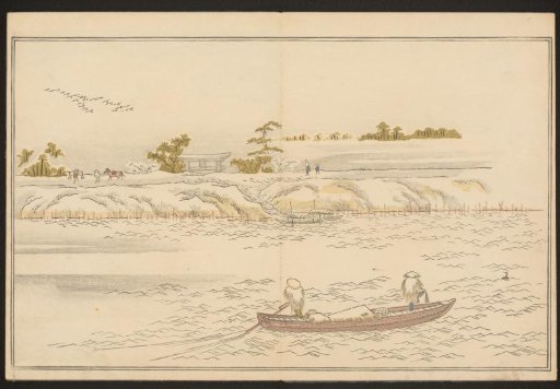 The banks of Sumida river in snow