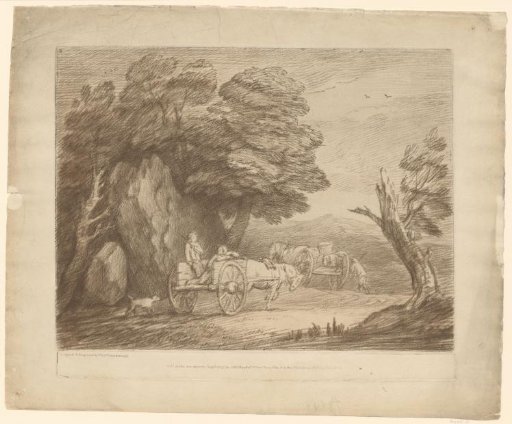 Two wagons on a country road