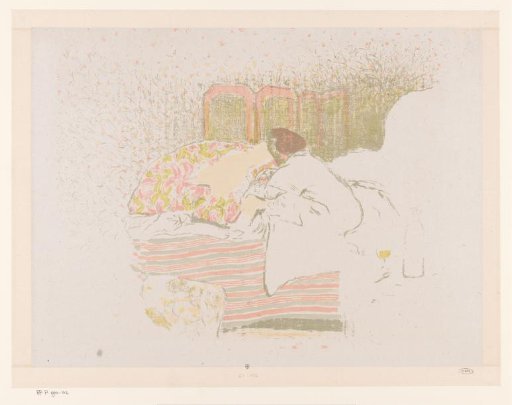 Woman with child on bed