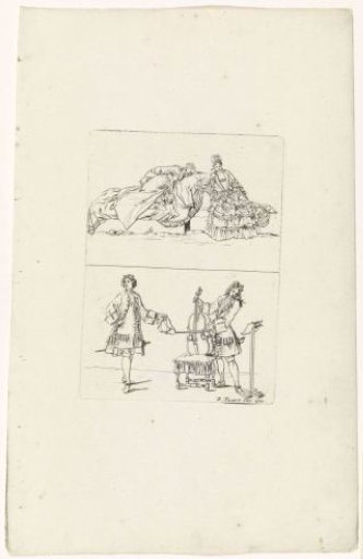 Sheet showing ways in which women rest and ways in which gentlemen make music