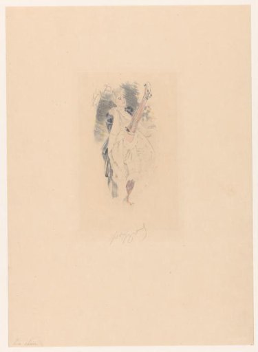 Cancan dancer with raised leg
