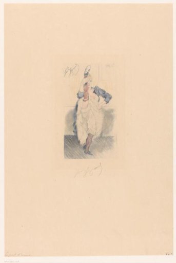 Cancan dancer with straight leg and arm akimbo