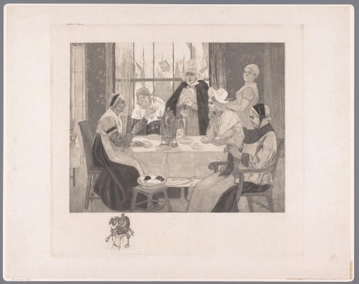 Group of Women in Traditional Dress at a Table