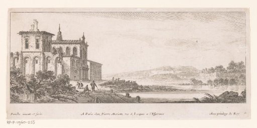 River landscape with monastery