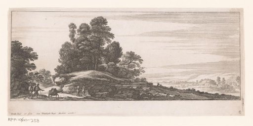 Landscape with figures and donkey